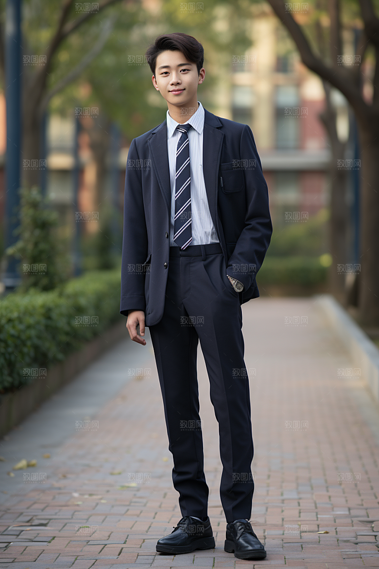 校服人物人像学生摄影图