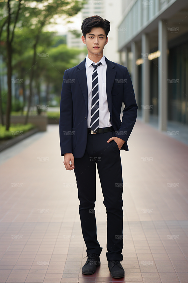 校服人物肖像清新摄影图