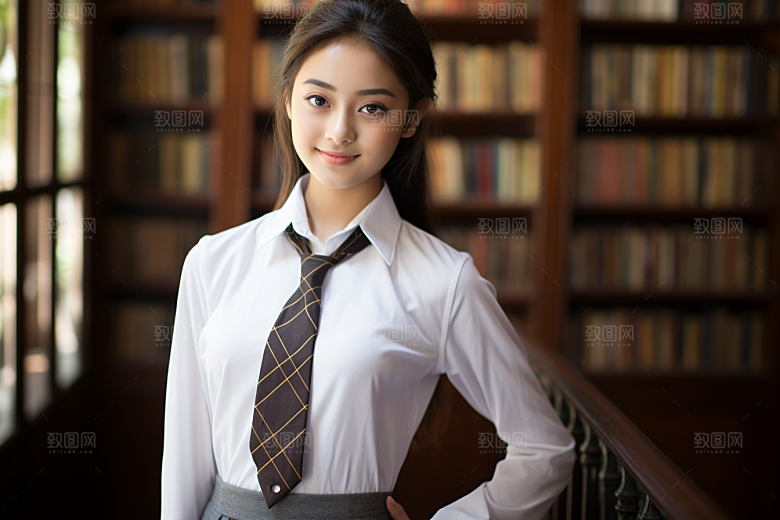校服人物肖像制服摄影图