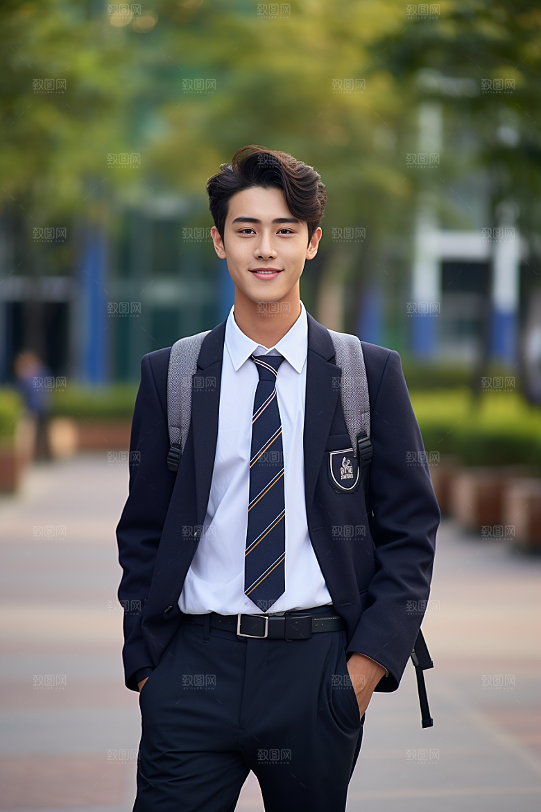 校服人物制服青少年摄影图