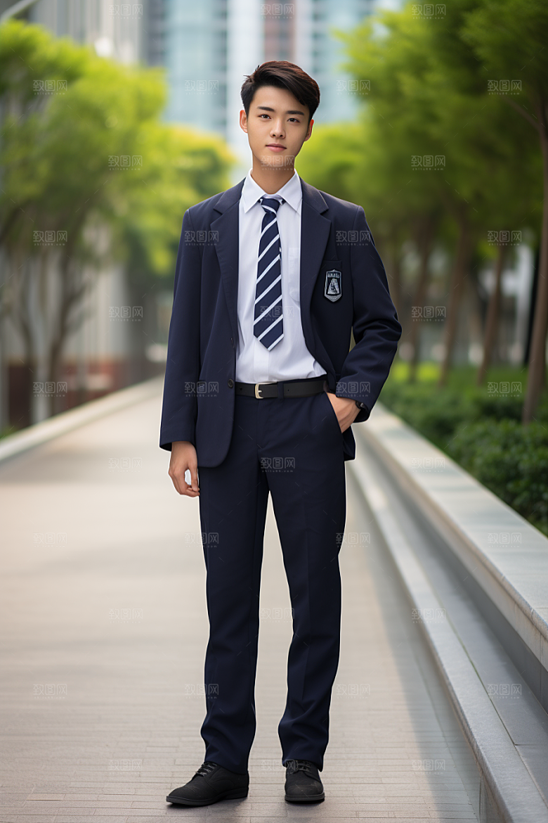 校服人物高清制服摄影图