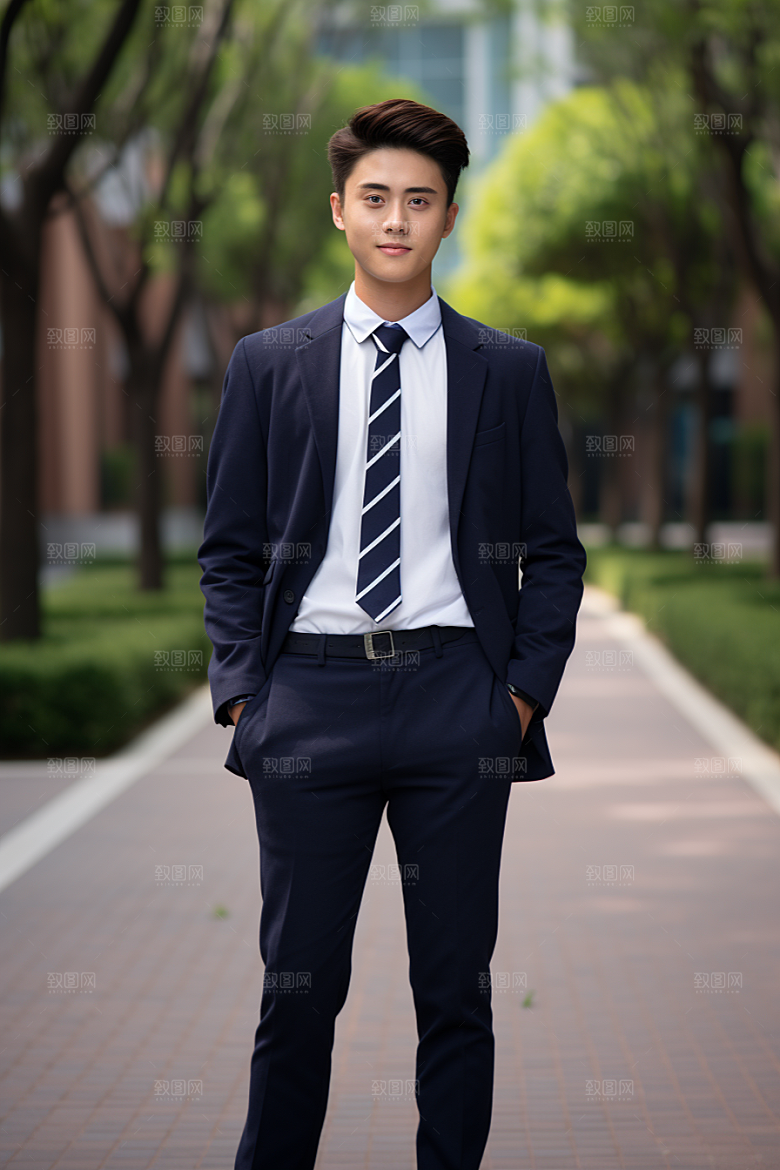 校服人物制服靓丽摄影图
