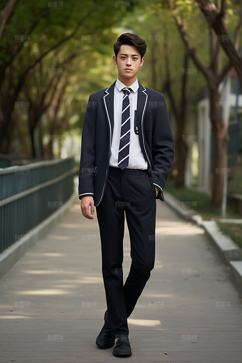 校服人物青少年学生摄影图