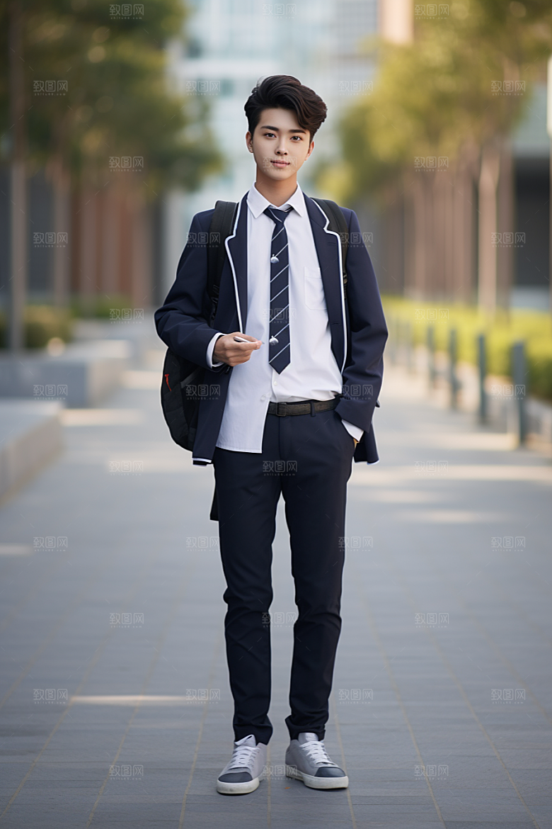 校服人物高清制服摄影图