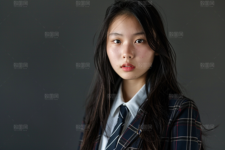 校服人物学校自然摄影图