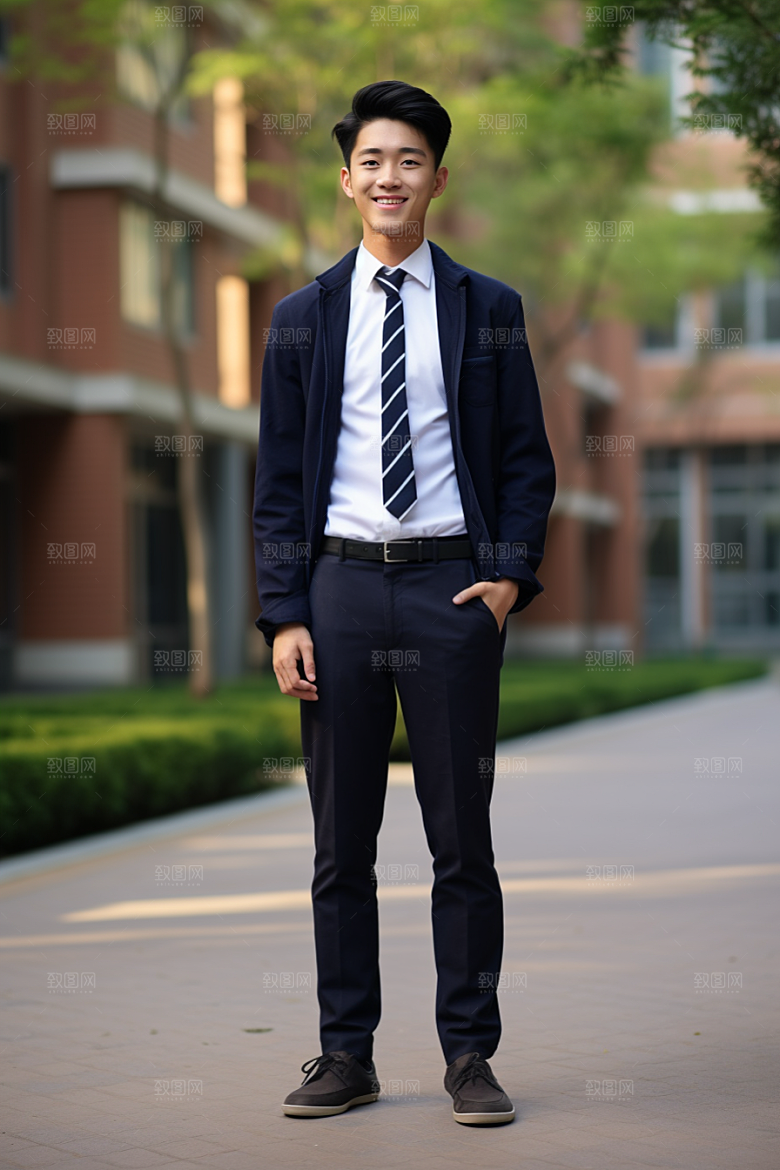 校服人物高中校园摄影图