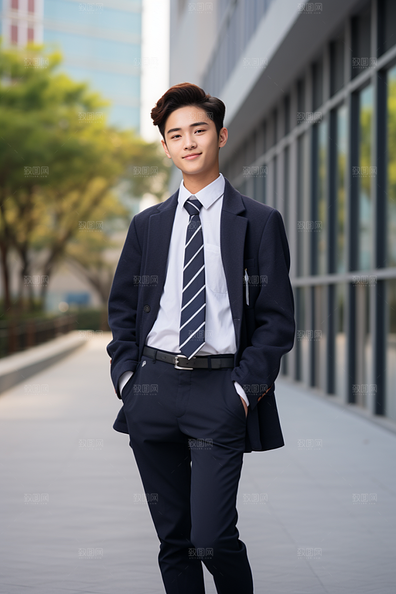 校服人物靓丽人像摄影图