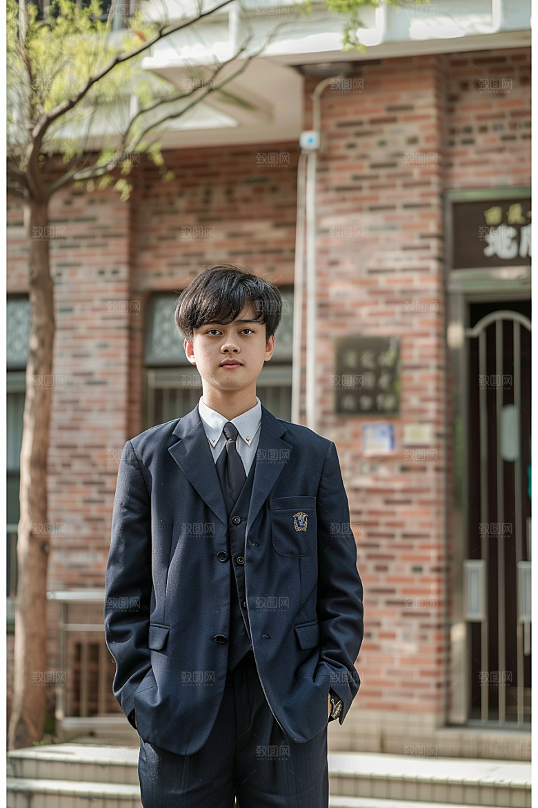 校服人物学生高中摄影图