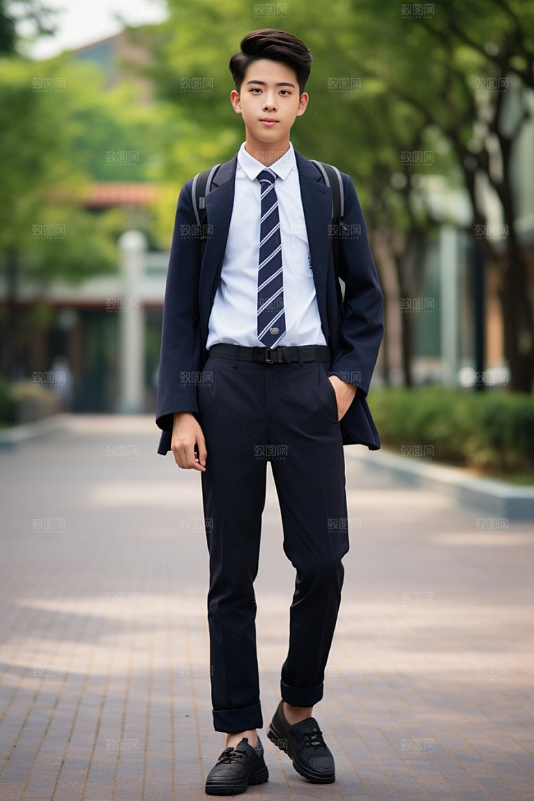校服人物靓丽青少年摄影图