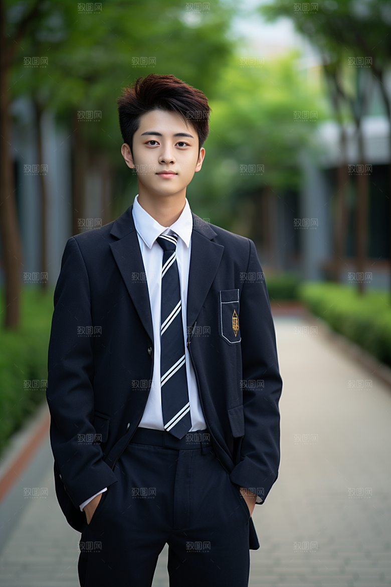 校服人物靓丽青少年摄影图