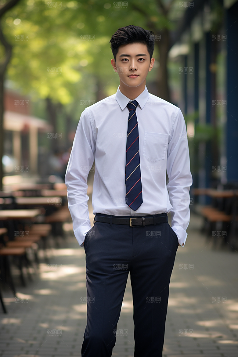 校服人物高中肖像摄影图