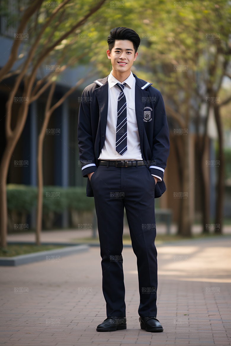 校服人物学校学生摄影图