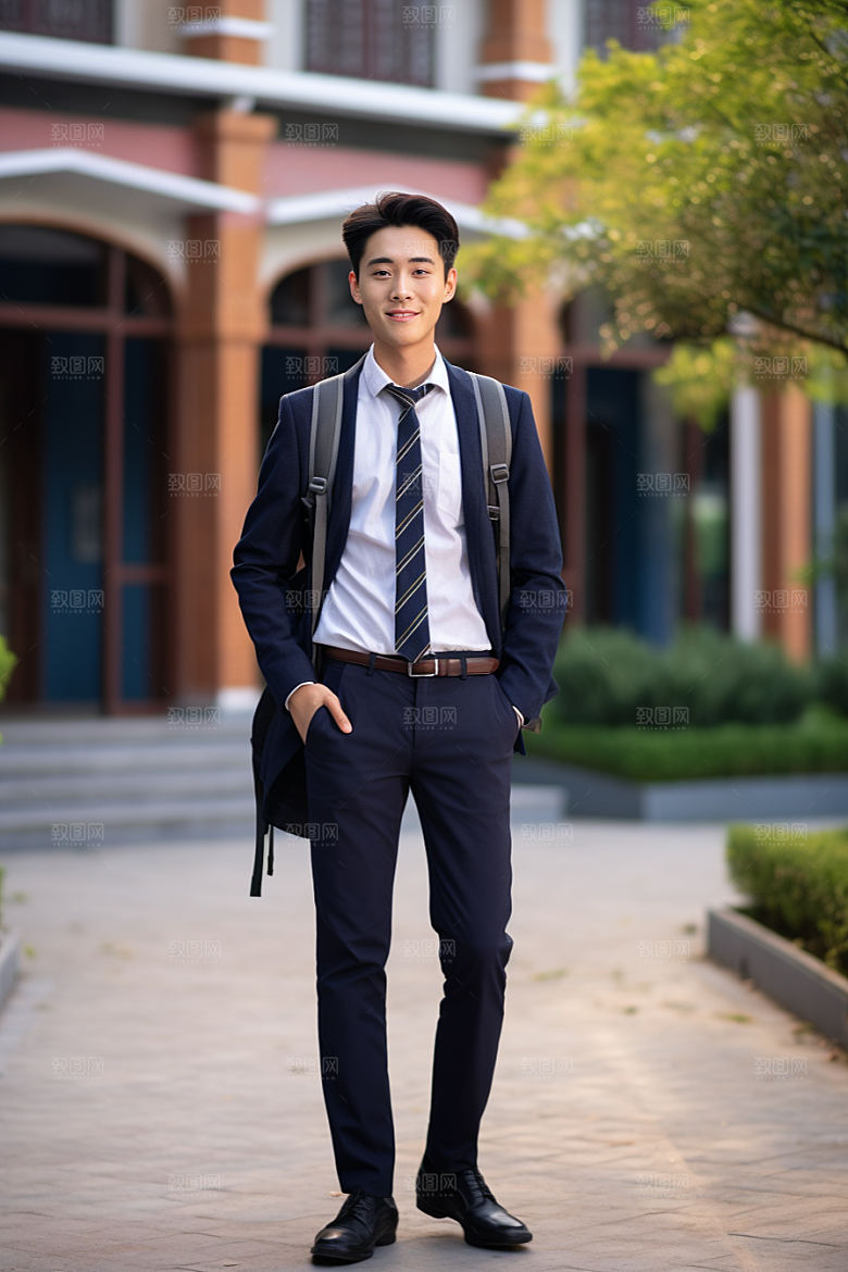 校服人物人像清新摄影图