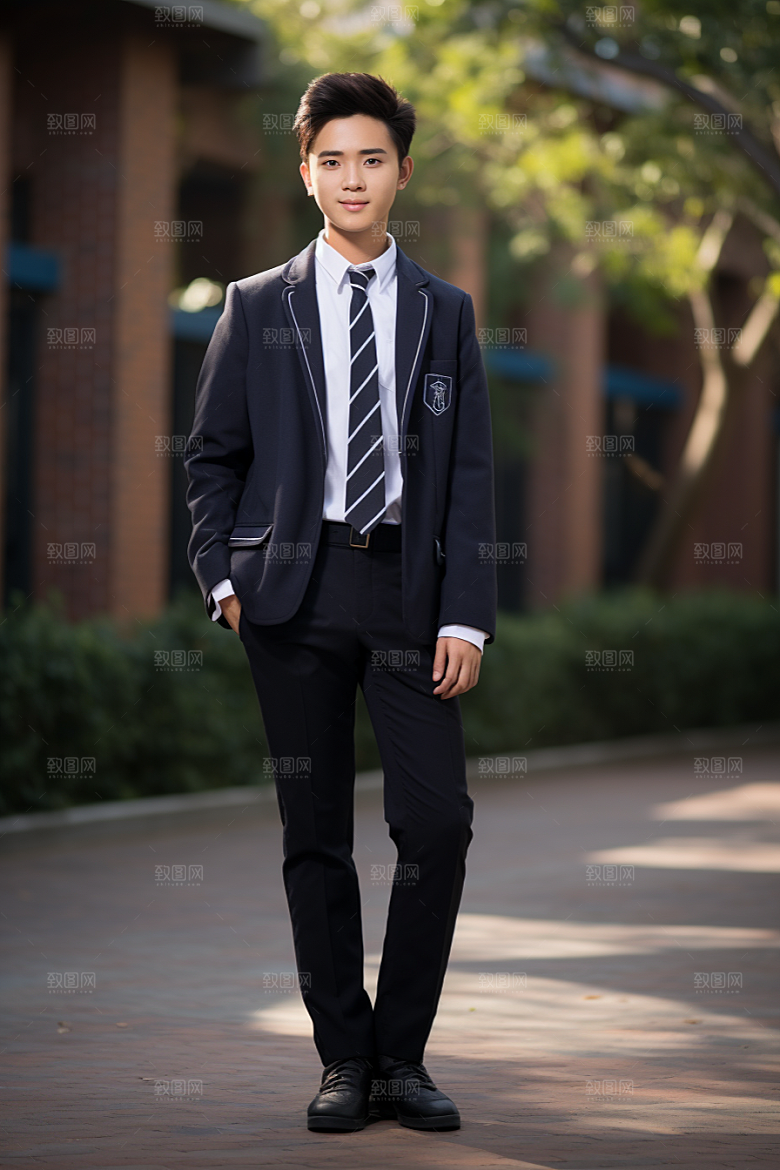 校服人物学校高清摄影图