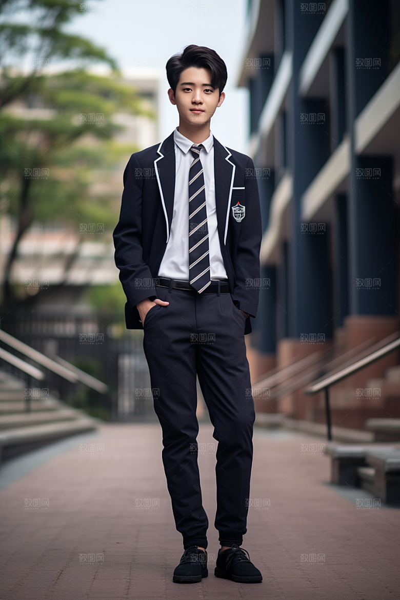 校服人物高中学校摄影图
