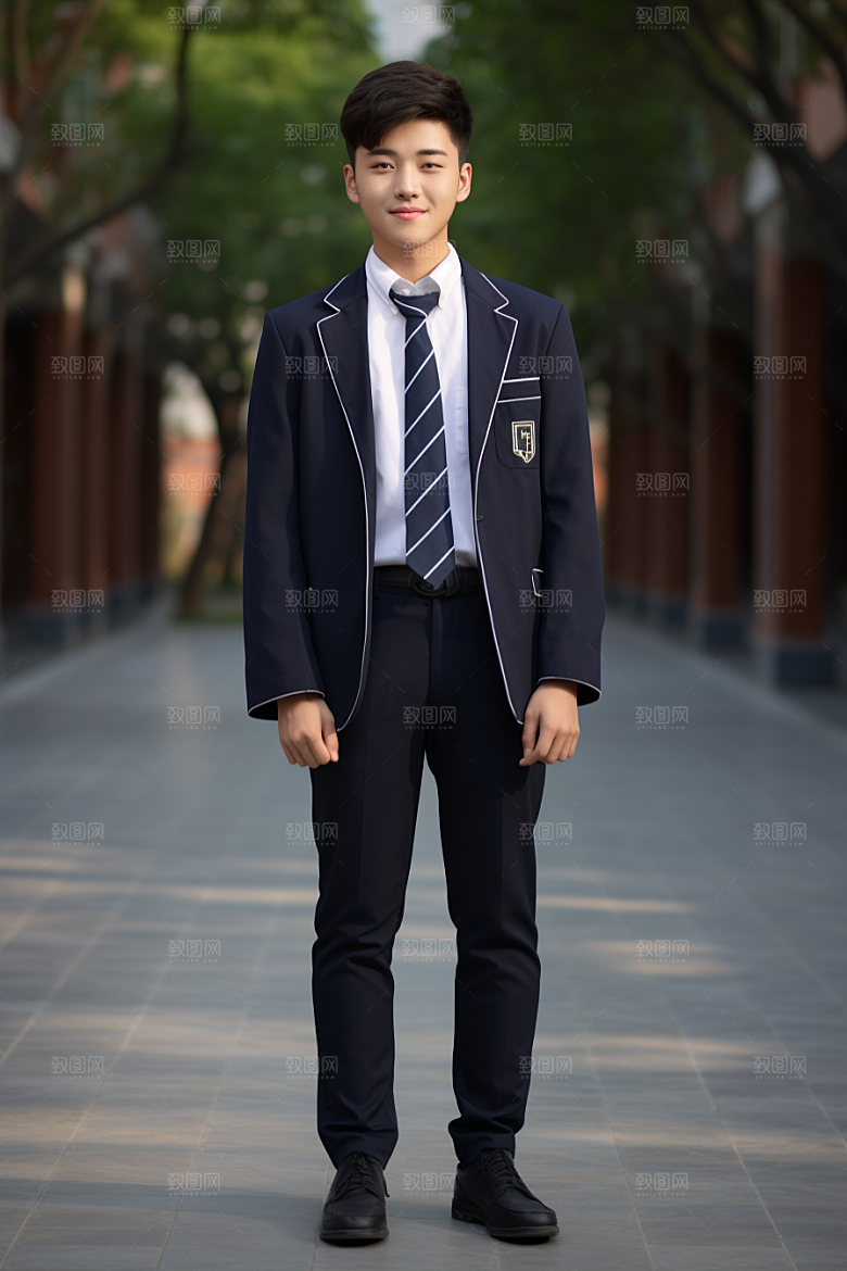 校服人物学校高中摄影图