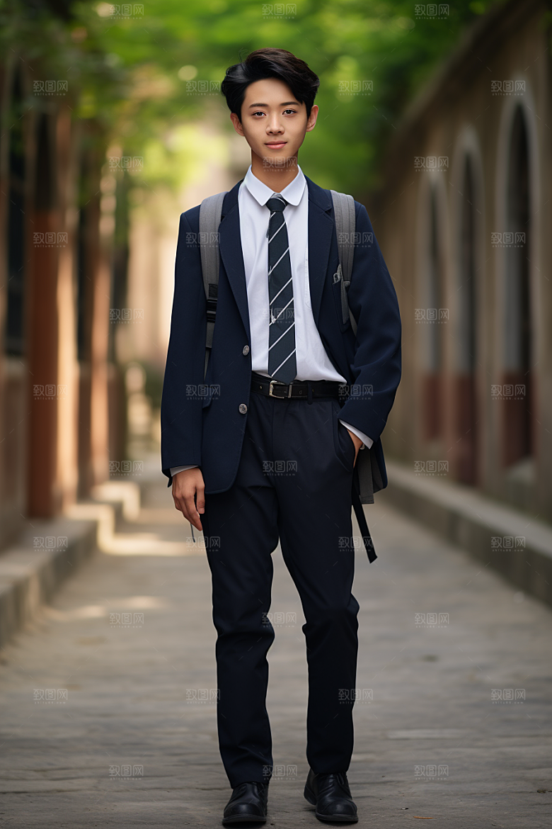 校服人物学校自然摄影图