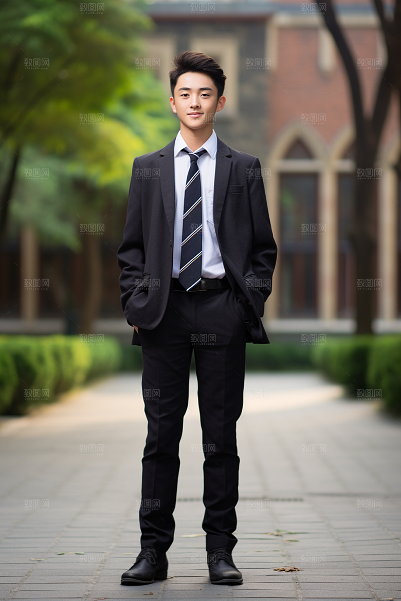 校服人物青少年校园摄影图