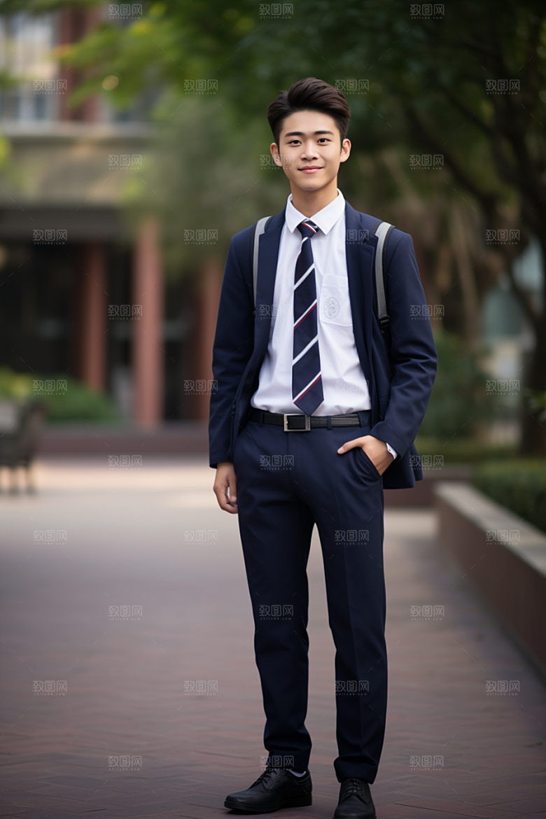 校服人物人像高中摄影图