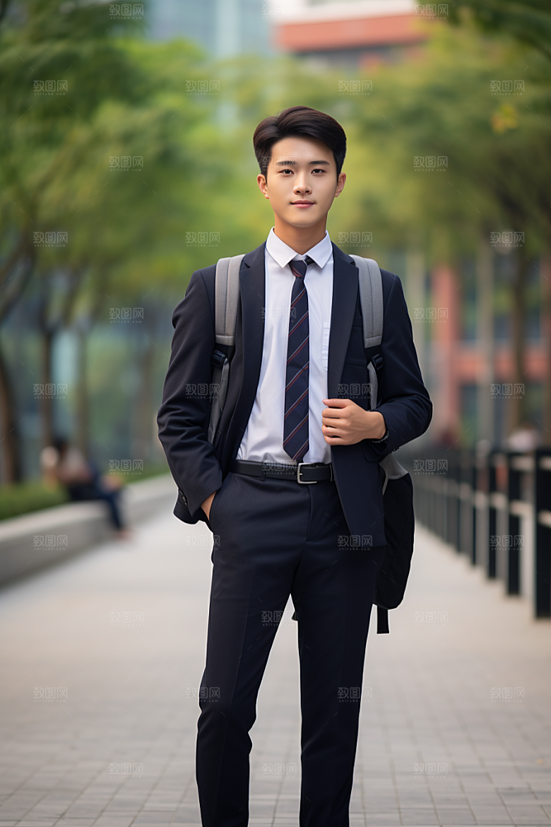 校服人物靓丽学生摄影图