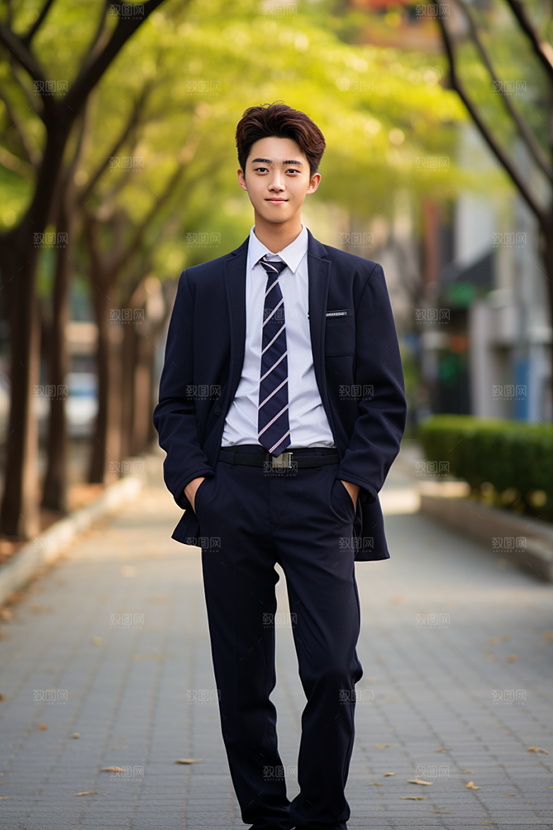 校服人物自然高中摄影图