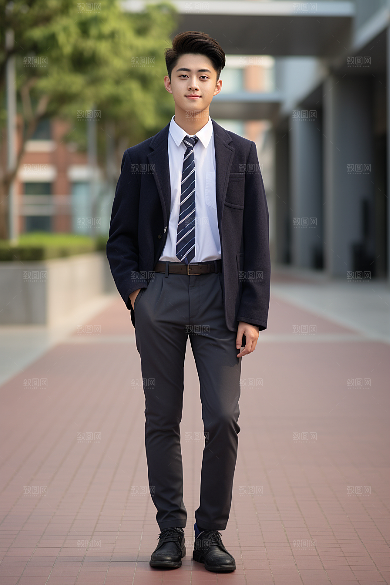 校服人物青春靓丽摄影图