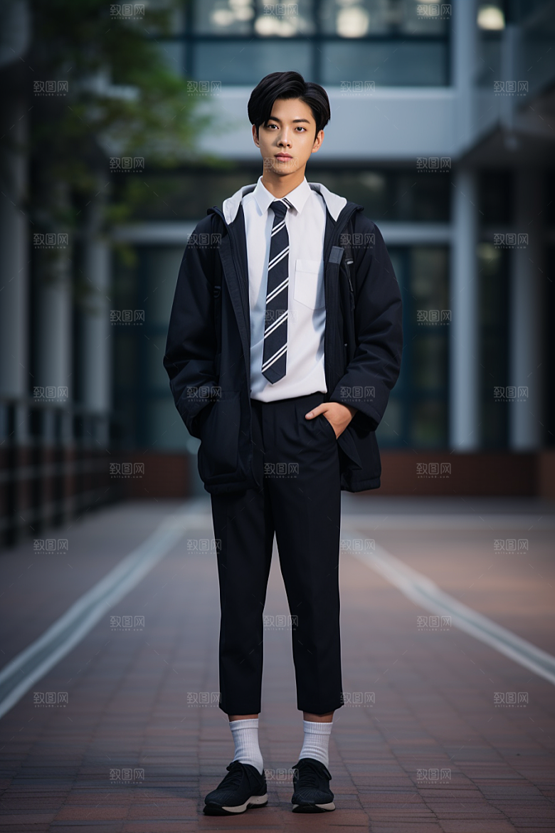 校服人物自然校园摄影图