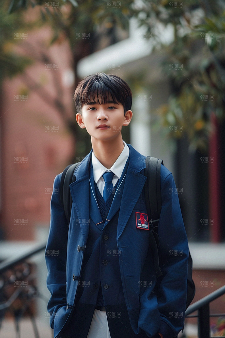 校服人物青少年制服摄影图