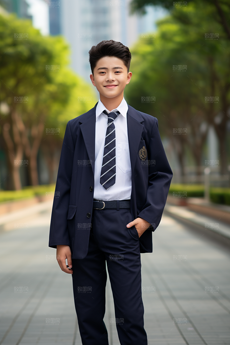校服人物制服靓丽摄影图