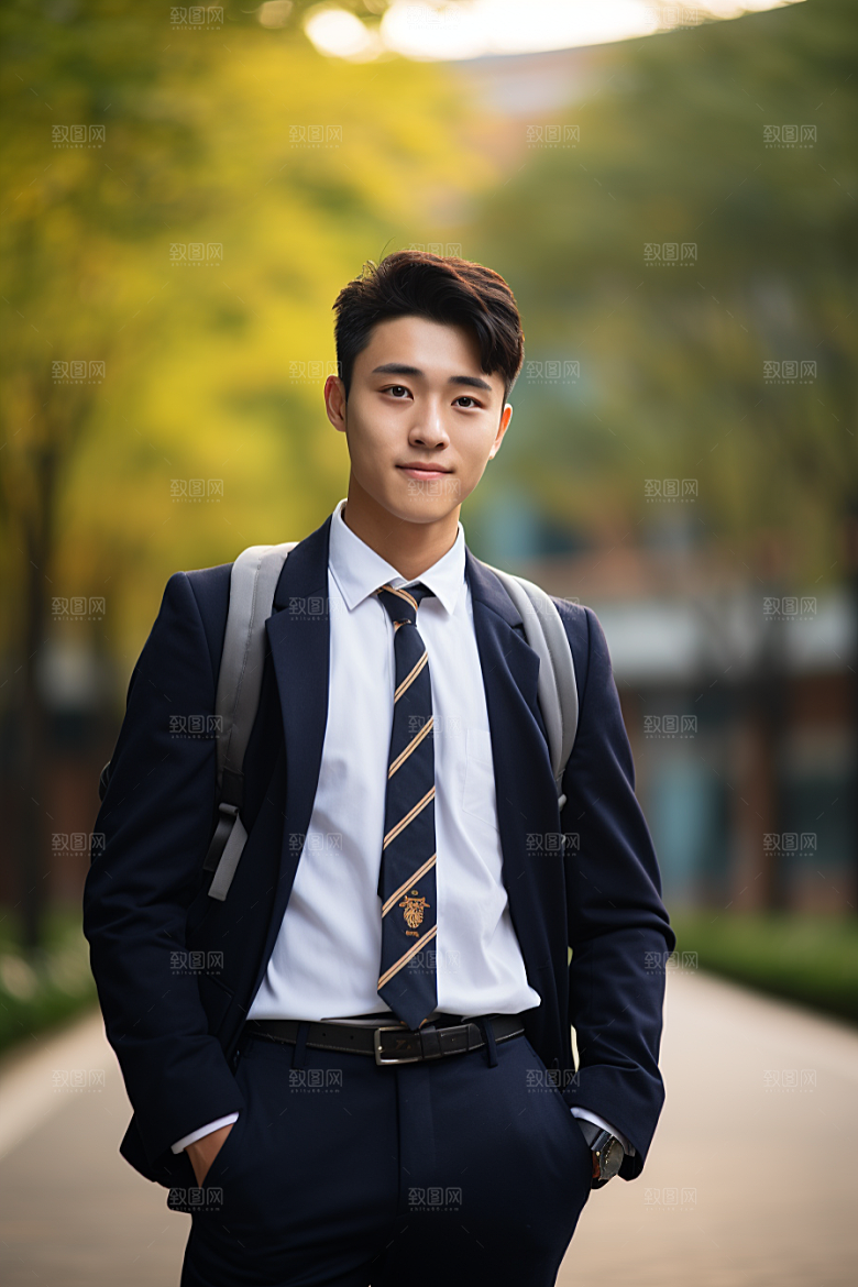 校服人物自然高清摄影图