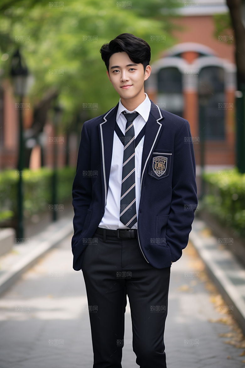 校服人物青少年学校摄影图