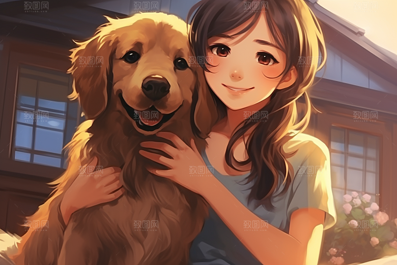 养狗生活遛狗生活素材