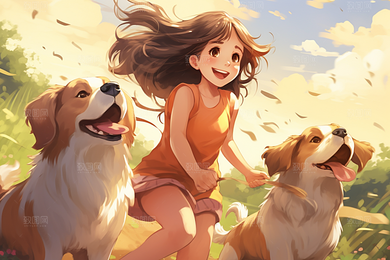 养狗生活生活清新素材