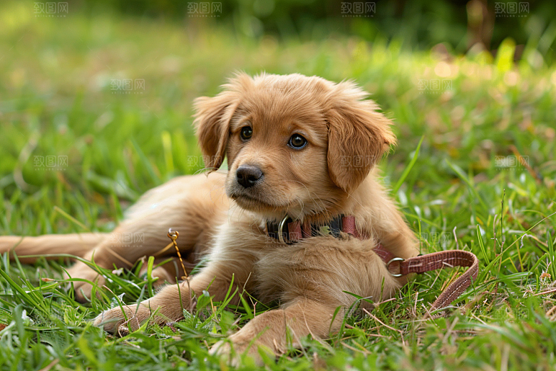 可爱小狗清新犬类摄影图