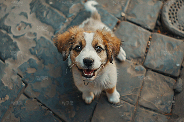 可爱小狗聪明犬类摄影图