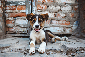 可爱小狗聪明犬类摄影图