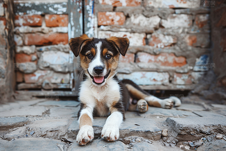 可爱小狗聪明犬类摄影图