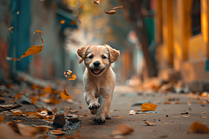 可爱小狗动物犬类摄影图