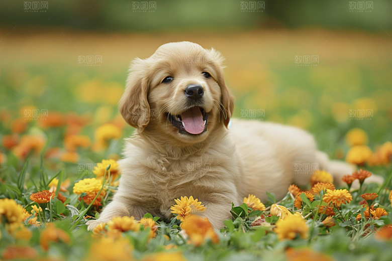 可爱小狗活泼犬类摄影图
