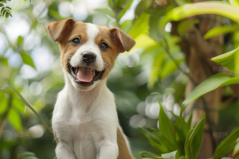 可爱小狗活泼犬类摄影图