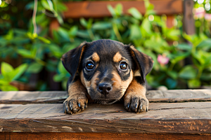 可爱小狗聪明犬类摄影图