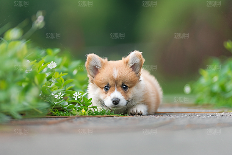 可爱小狗聪明萌萌哒摄影图