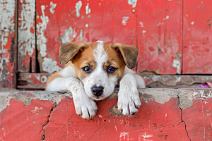 可爱小狗动物犬类摄影图