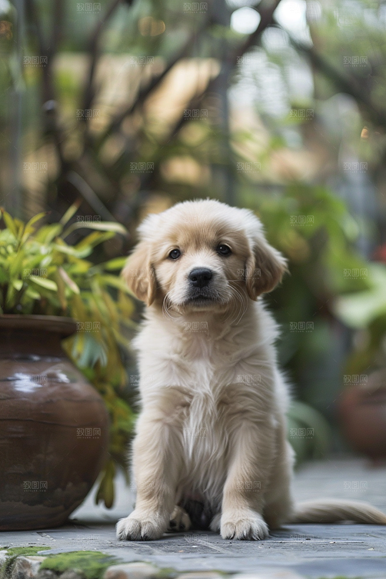 可爱小狗聪明犬类摄影图