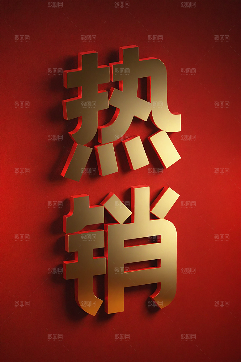 销冠促销喜报立体祝贺艺术字