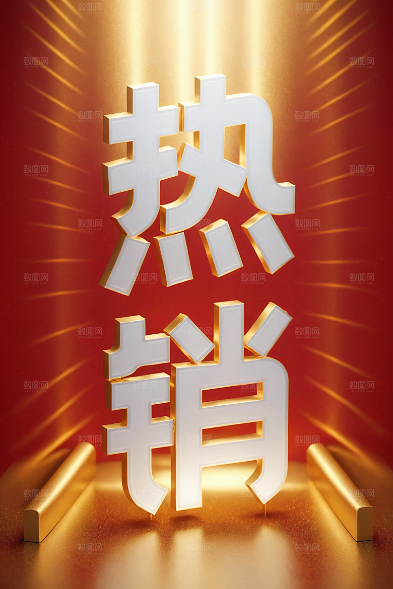 销冠促销喜报3D高清艺术字