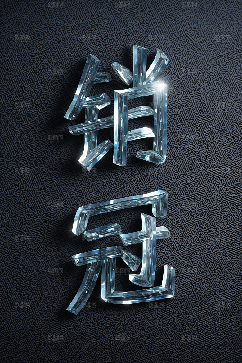 销冠促销喜报立体祝贺艺术字