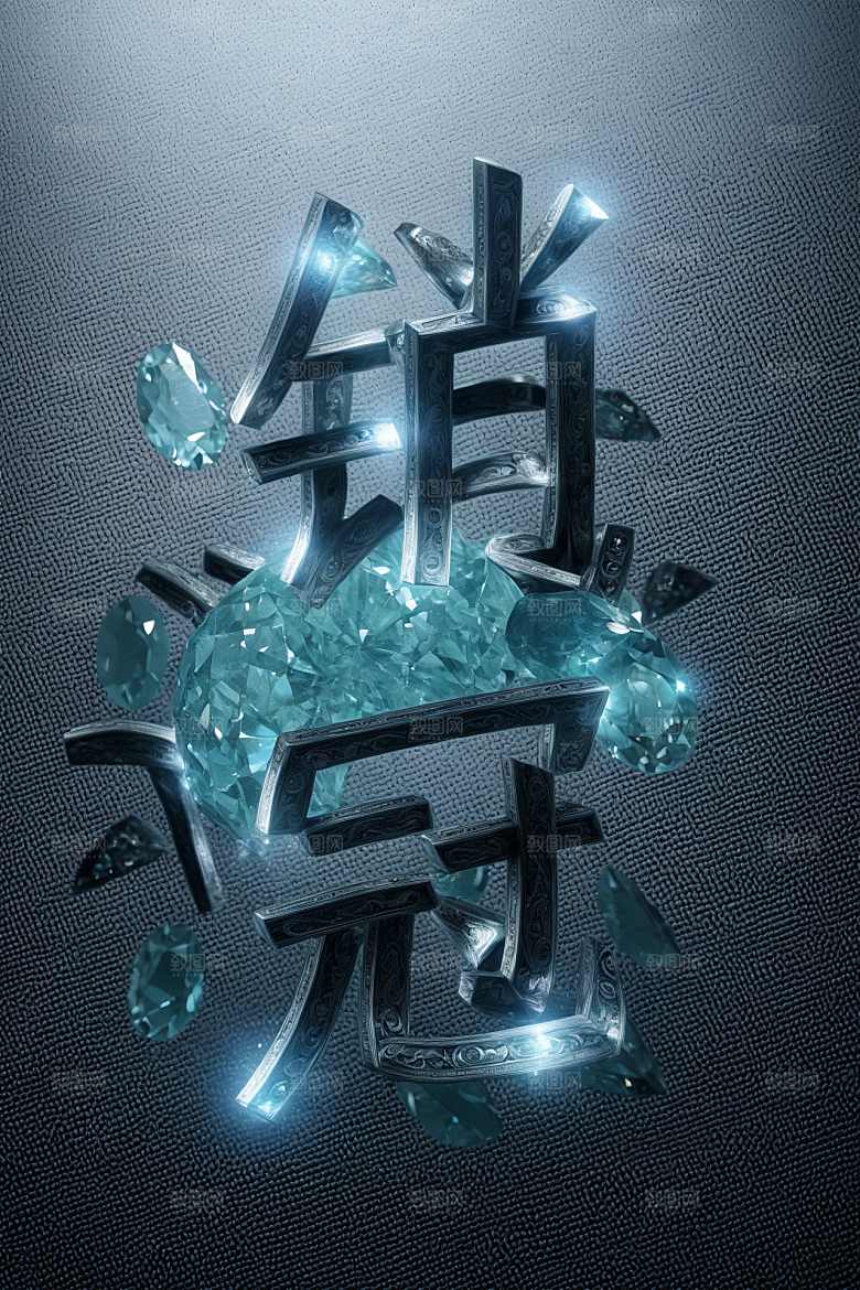 销冠促销喜报高清立体艺术字