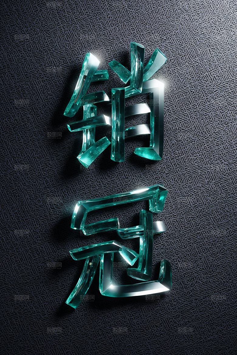 销冠促销喜报高清3D艺术字