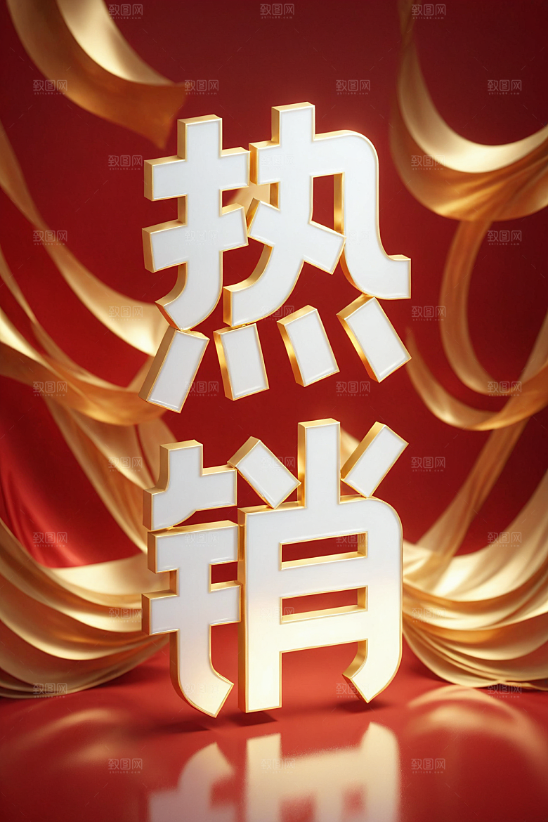 销冠促销喜报喜庆3D艺术字